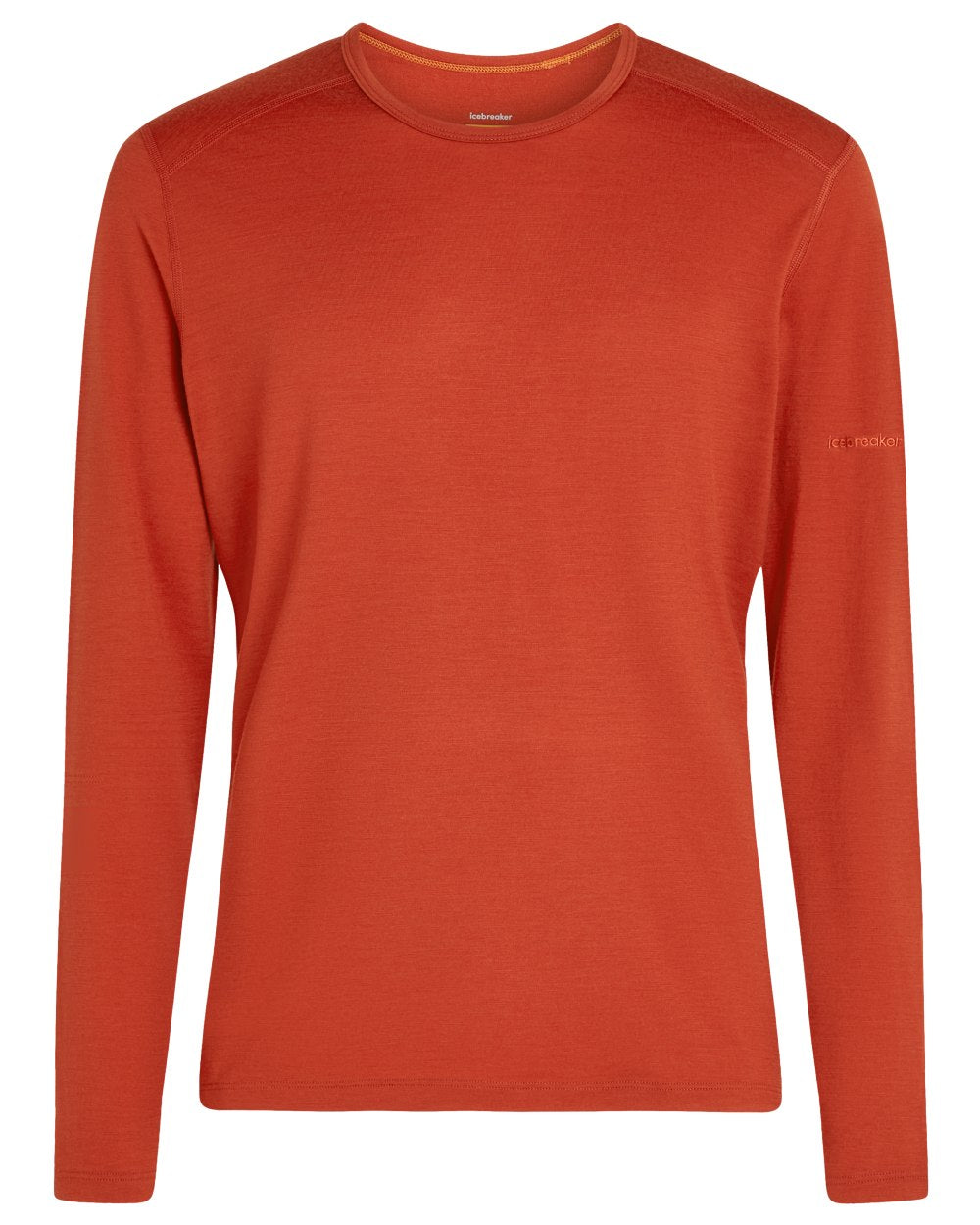 Agate Coloured Icebreaker Mens Merino 200 Oasis Crewe Thermal Top on white background 