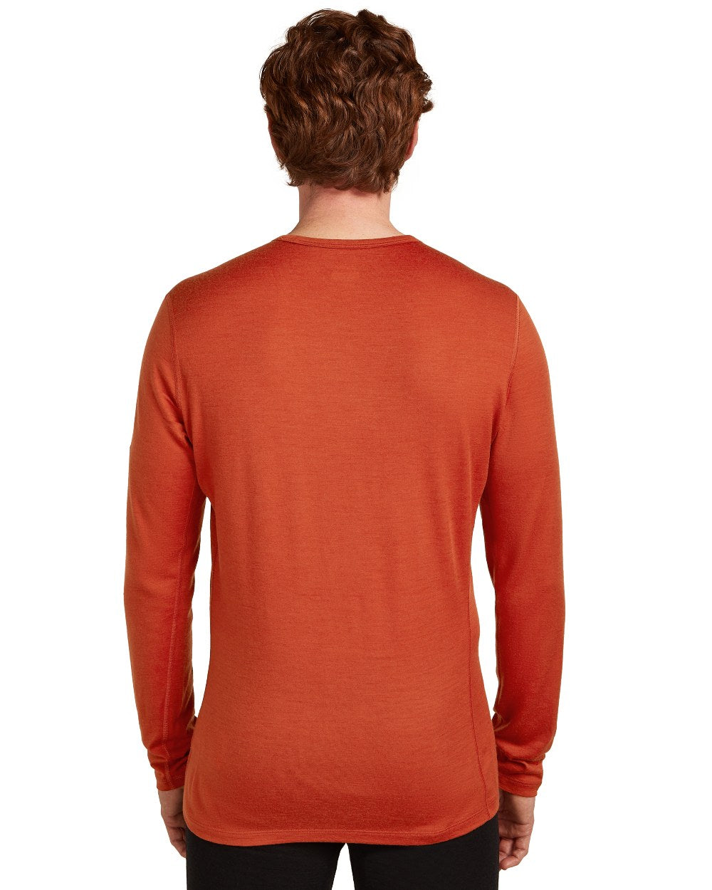 Agate Coloured Icebreaker Mens Merino 200 Oasis Crewe Thermal Top on white background 