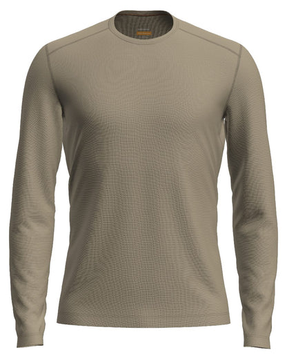 Flagstone Coloured Icebreaker Mens Merino 200 Oasis Crewe Thermal Top on white background 