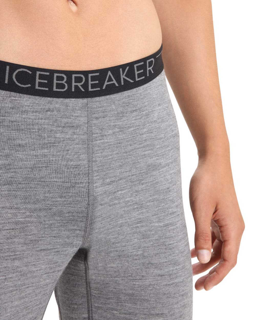 Gritstone Heather Coloured Icebreaker Mens Merino 200 Oasis Thermal Leggings on white background 