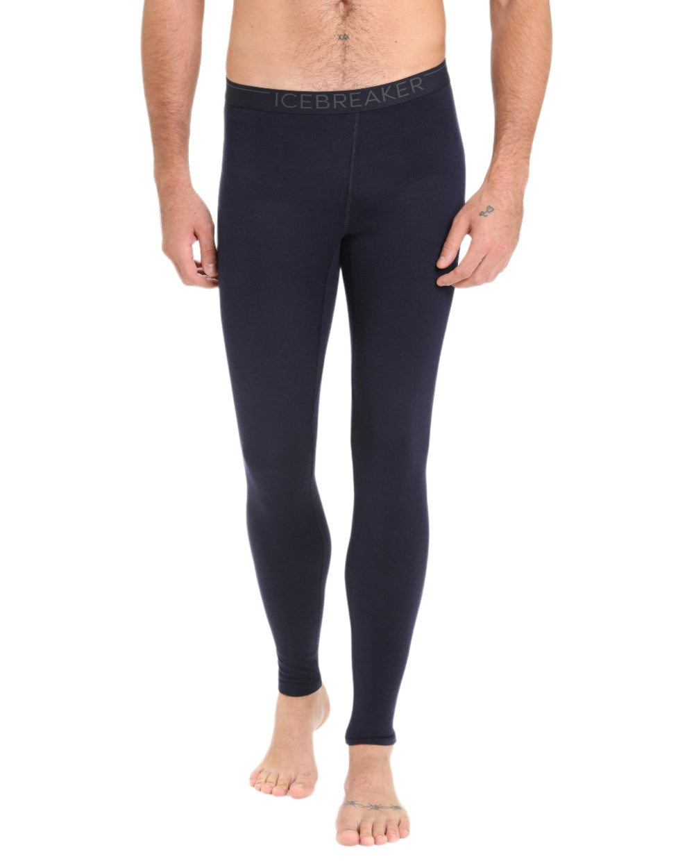 Midnight Navy Coloured Icebreaker Mens Merino 200 Oasis Thermal Leggings on white background 