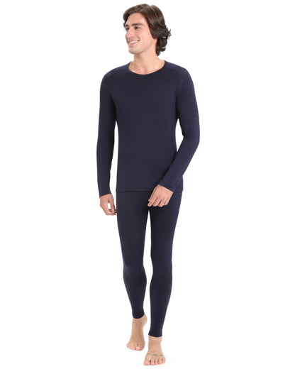 Midnight Navy Coloured Icebreaker Mens Merino 200 Oasis Thermal Leggings on white background 