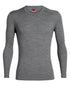 Gritstone Heather Coloured Icebreaker Mens Merino 260 Tech Crewe Thermal Top on white background 