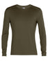 Loden Coloured Icebreaker Mens Merino 260 Tech Crewe Thermal Top on white background 
