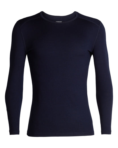 Midnight Navy Coloured Icebreaker Mens Merino 260 Tech Crewe Thermal Top on white background 