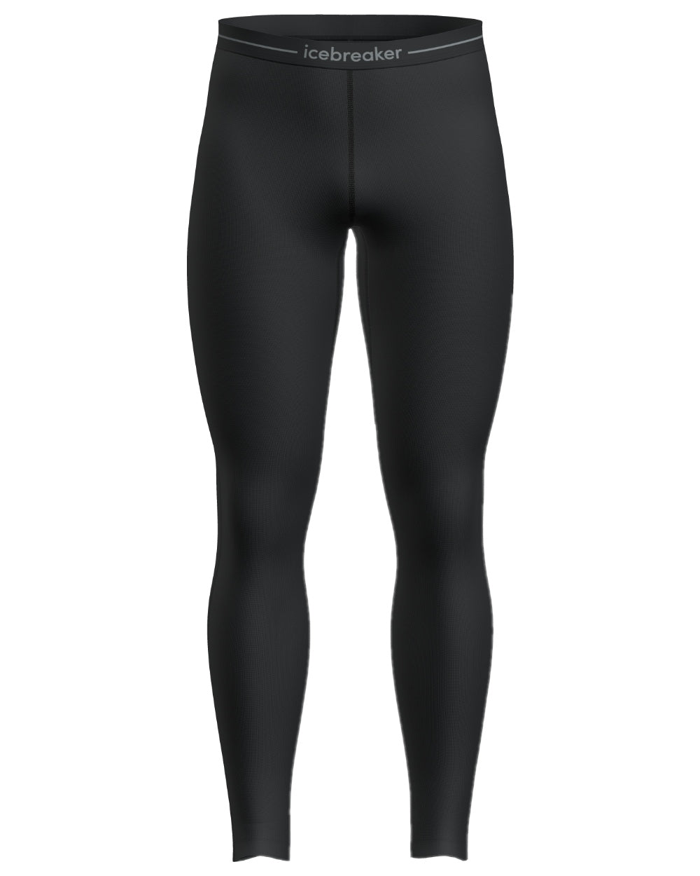 Black Coloured Icebreaker Mens Merino 260 Tech Thermal Leggings on white background 