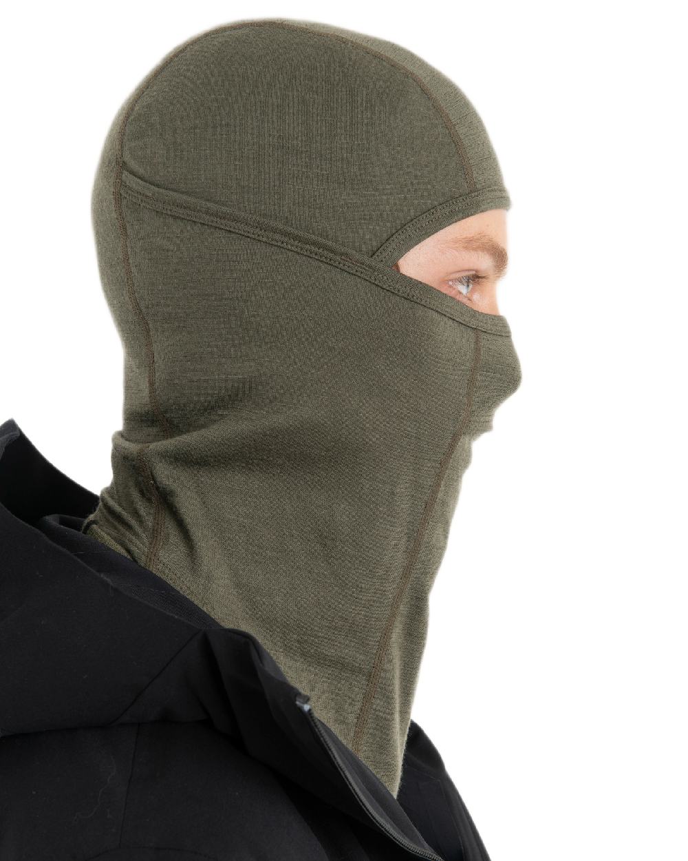 Loden Coloured Icebreaker Merino 200 Oasis Balaclava on white background 