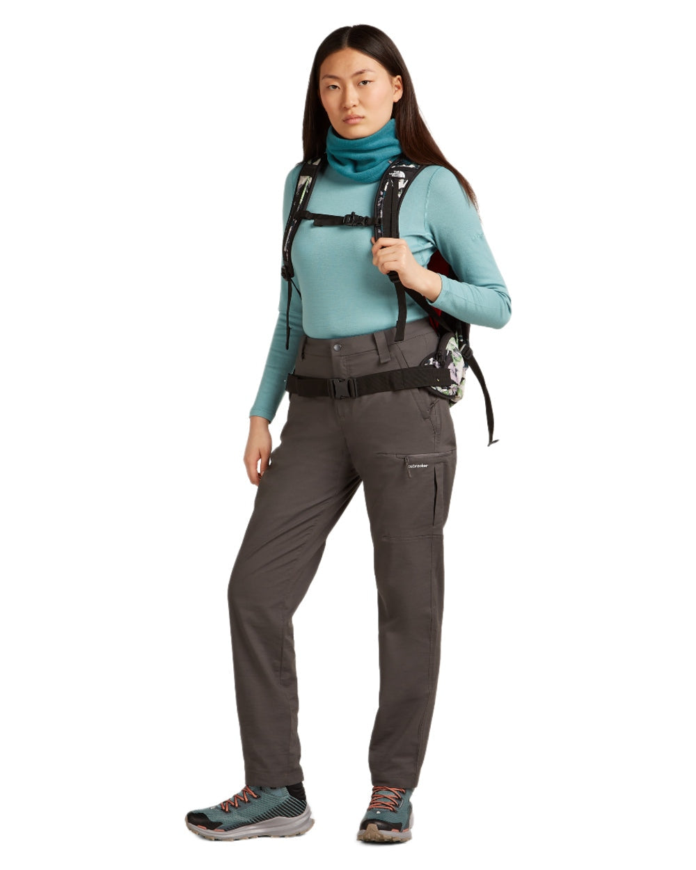 Hydro Coloured Icebreaker Womens 260 Tech Crewe Thermal Top on white background 