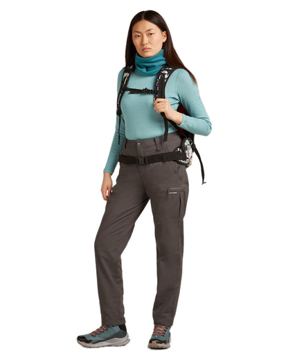 Hydro Coloured Icebreaker Womens 260 Tech Crewe Thermal Top on white background 