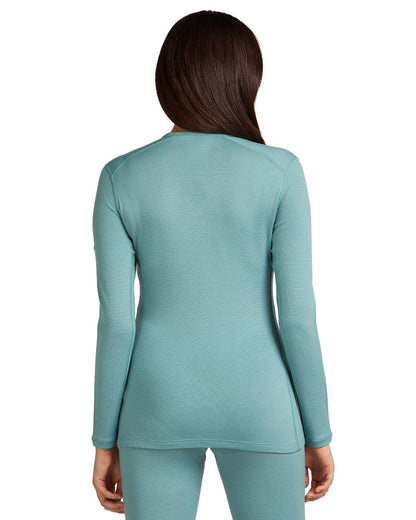 Hydro Coloured Icebreaker Womens 260 Tech Crewe Thermal Top on white background 