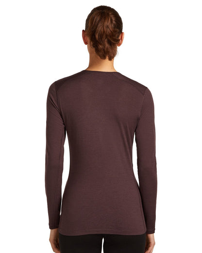 Java Coloured Icebreaker Womens Merino 200 Oasis Crewe Thermal Top on white background 