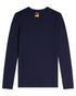Midnight Navy Coloured Icebreaker Womens Merino 200 Oasis Crewe Thermal Top on white background 
