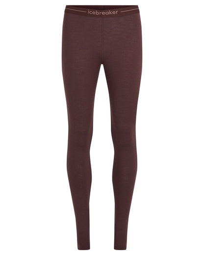 Java Coloured Icebreaker Womens Merino 200 Oasis Thermal Leggings on white background 
