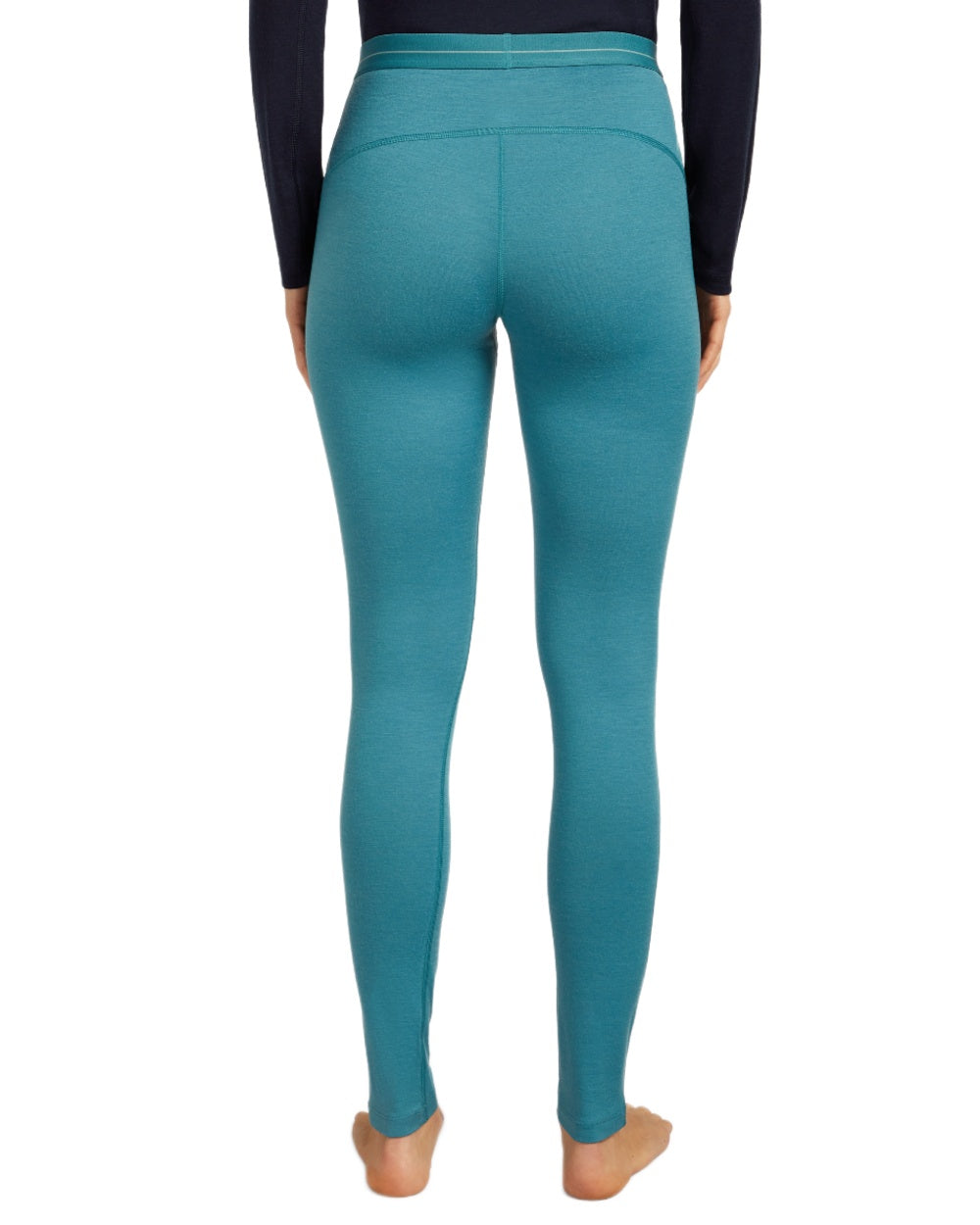 Topaz Coloured Icebreaker Womens Merino 200 Oasis Thermal Leggings on white background 