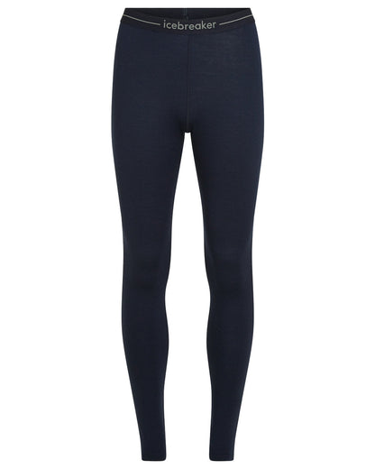 Midnight Navy Coloured Icebreaker Merino Womens 260 Tech Thermal Leggings on white background 