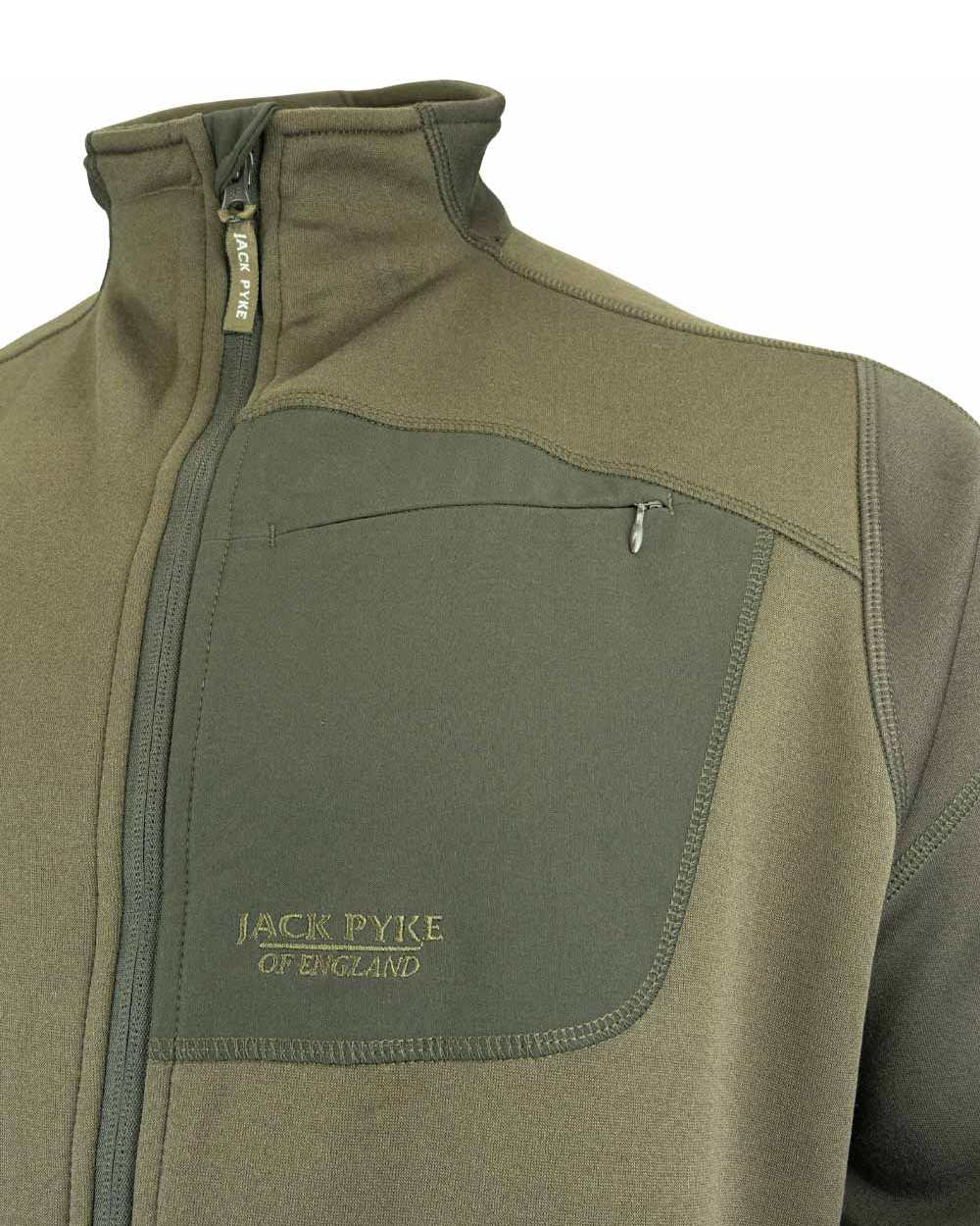 Green coloured Jack Pyke Ashcombe Technical Fleece on White background 