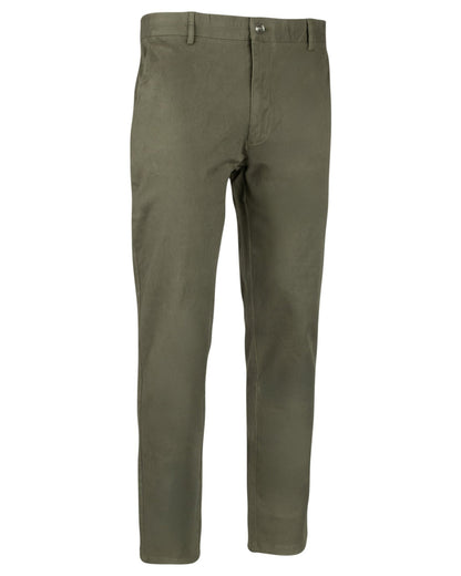 Khaki Olive coloured Jack Pyke Chino Trousers on white background 