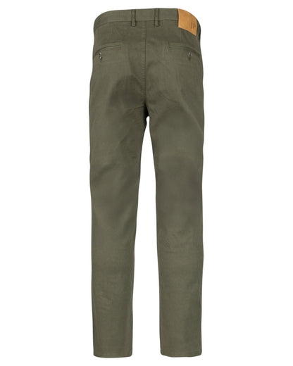 Khaki Olive coloured Jack Pyke Chino Trousers on white background 