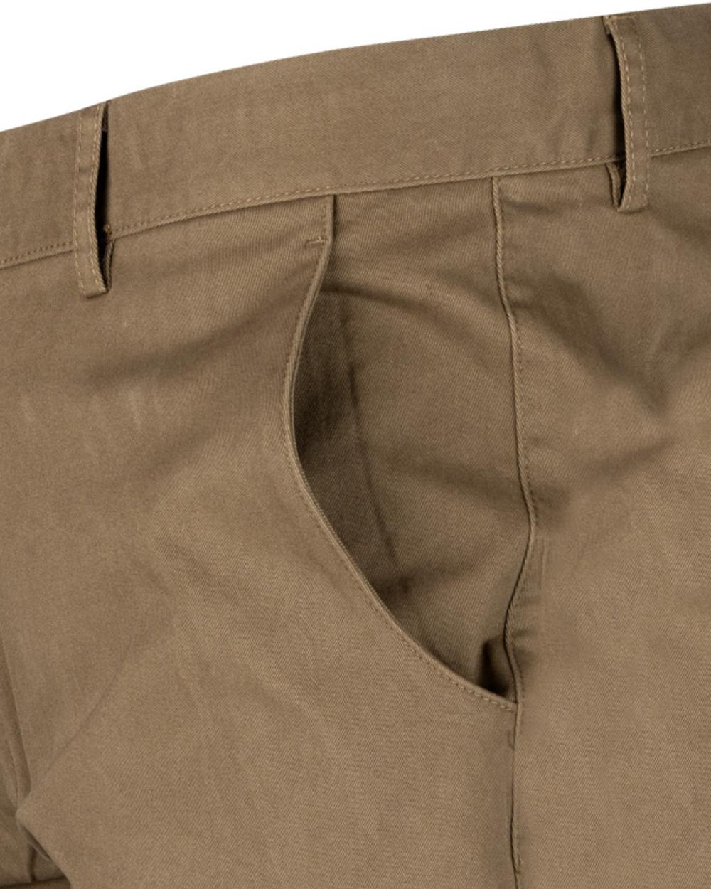 Mocha Brown coloured Jack Pyke Chino Trousers on white background 