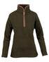 Dark Olive coloured Jack Pyke Ladies Fleece Pullover on white background 