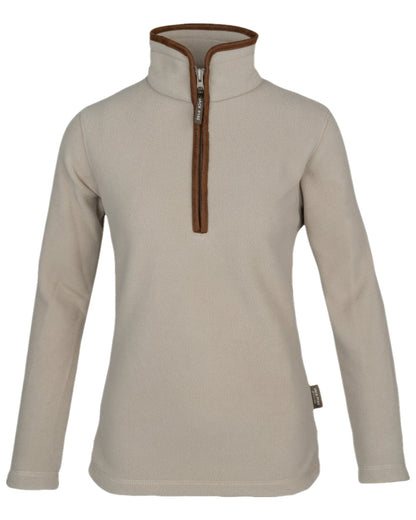 Mushroom Coloured Jack Pyke Ladies Fleece Pullover on white background 