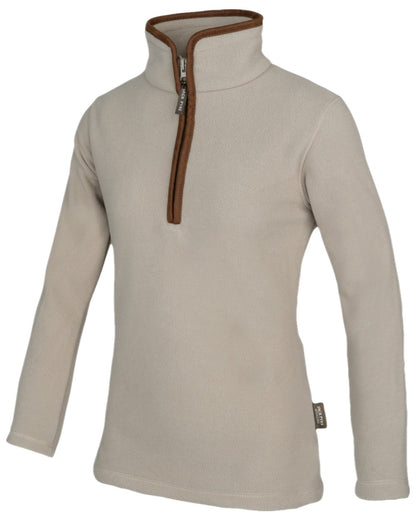 Mushroom Coloured Jack Pyke Ladies Fleece Pullover on white background 