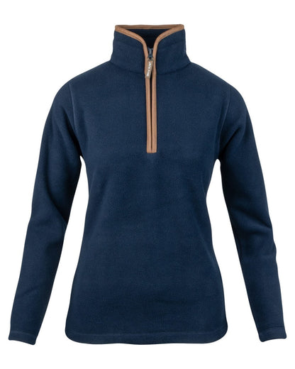 Navy coloured Jack Pyke Ladies Fleece Pullover on white background 