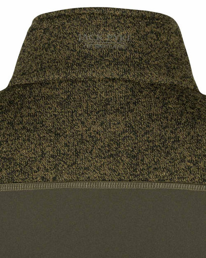 Green coloured Jack Pyke Ladies Hybrid Jacket on white background 