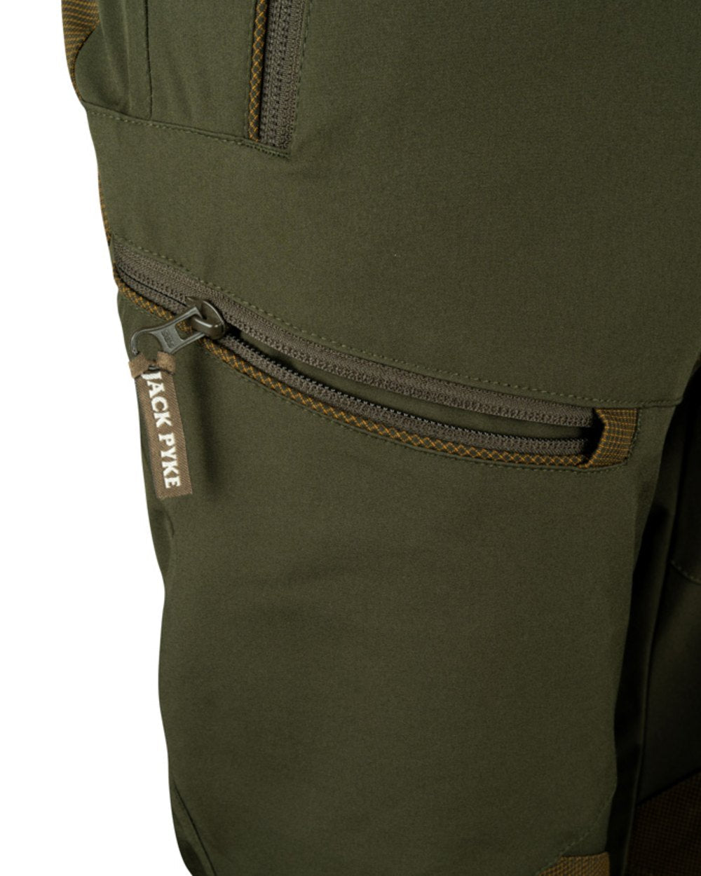 Green coloured Jack Pyke Ladies Technical Trousers on white background 