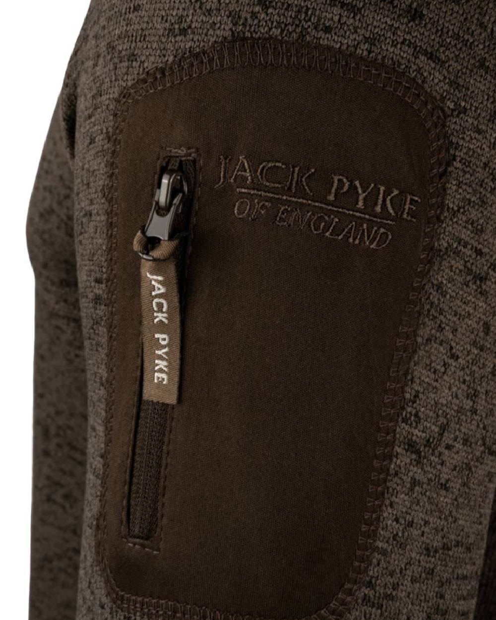 Brown Fleck Coloured Jack Pyke Melange Quarter Zip Fleece On A White Background 