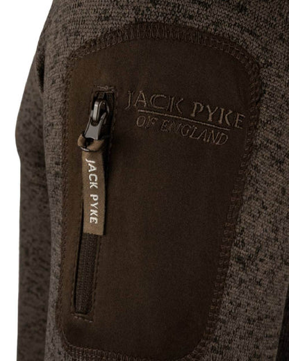 Brown Fleck Coloured Jack Pyke Melange Quarter Zip Fleece On A White Background 