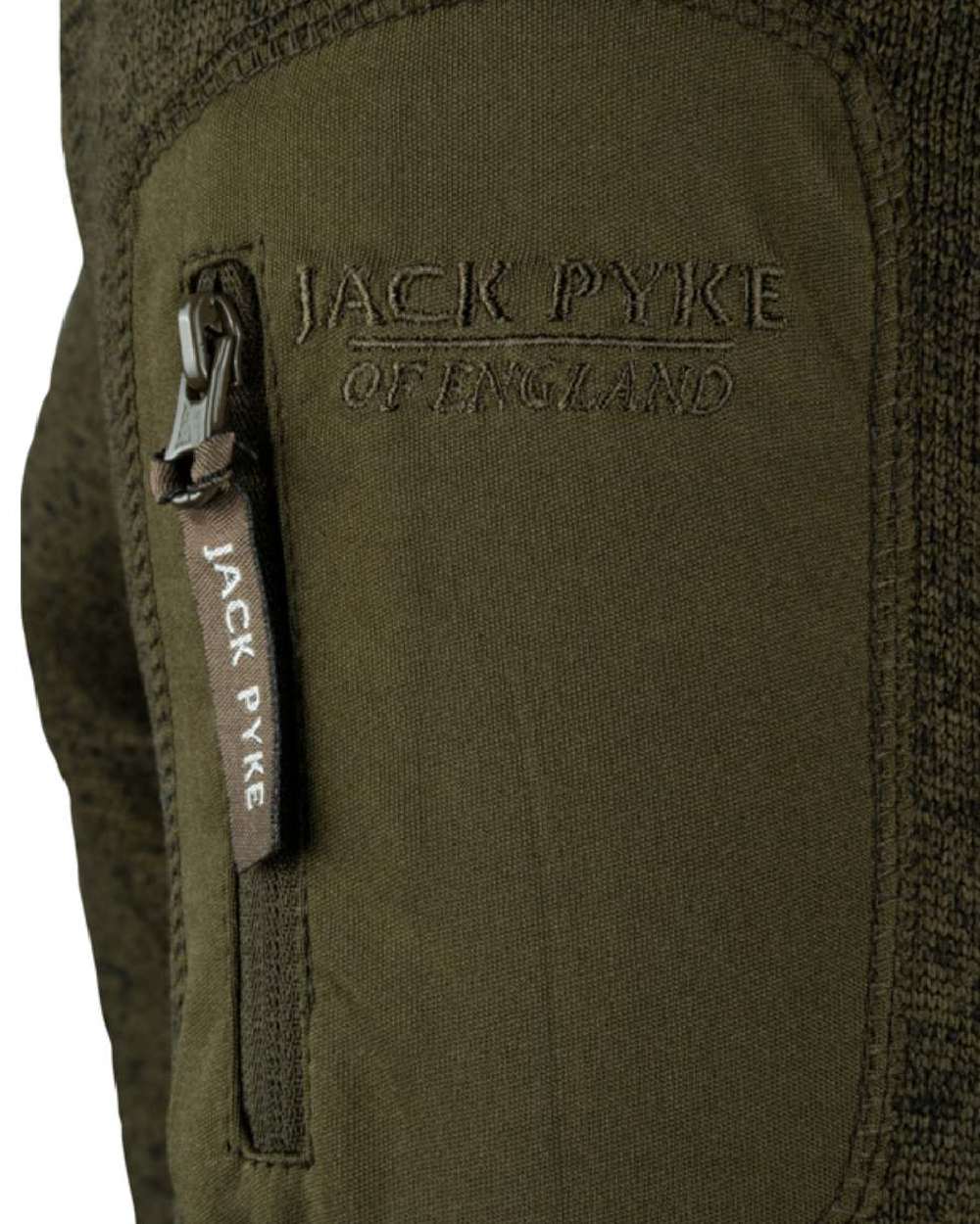 Green Fleck Coloured Jack Pyke Melange Quarter Zip Fleece On A White Background 