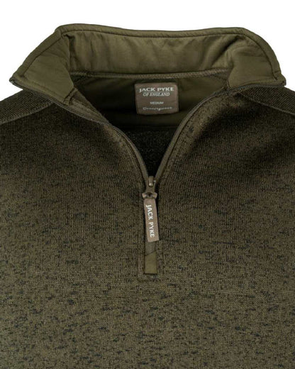 Green Fleck Coloured Jack Pyke Melange Quarter Zip Fleece On A White Background 