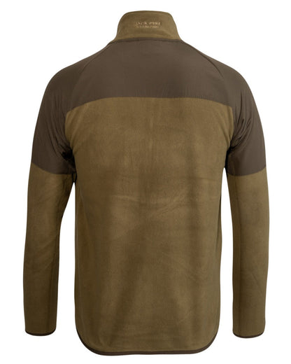 Dark Mustard Coloured Jack Pyke Mens Bleasdale Half Zip Fleece Top on white background 