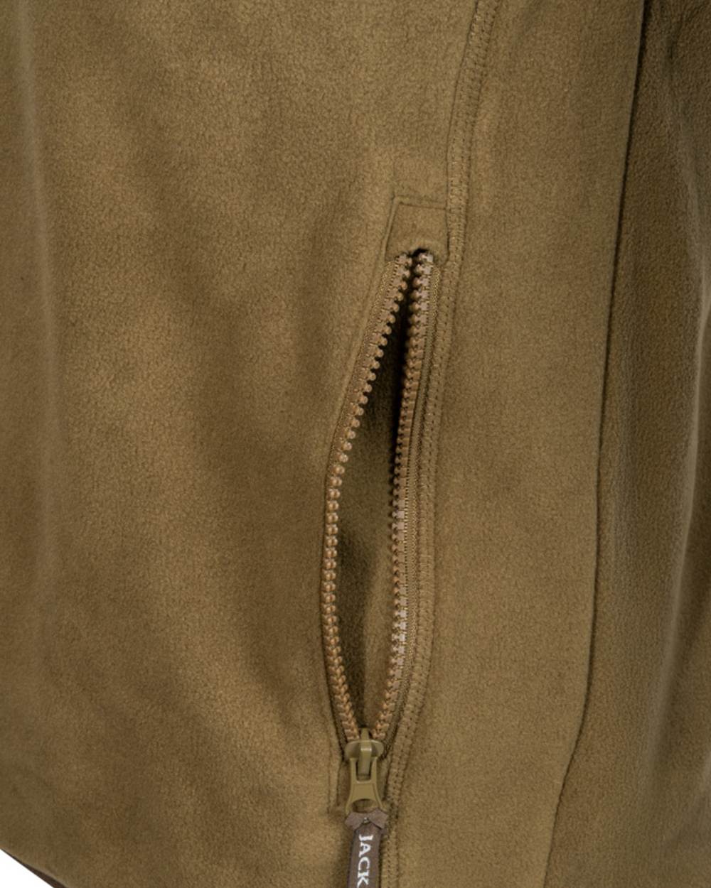 Dark Mustard Coloured Jack Pyke Mens Bleasdale Half Zip Fleece Top on white background 