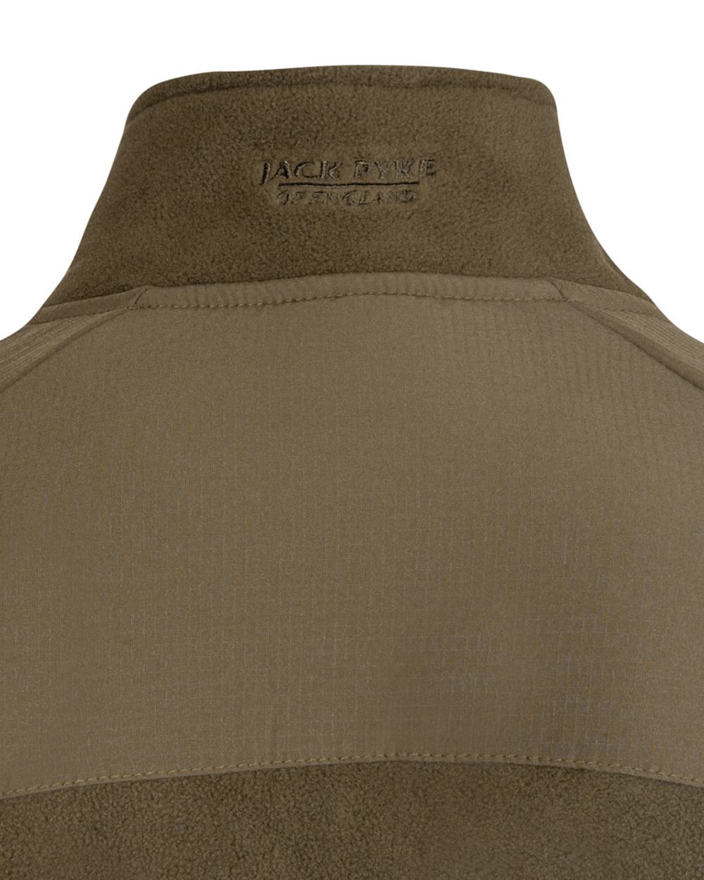 Dark Olive Coloured Jack Pyke Mens Bleasdale Half Zip Fleece Top on white background 