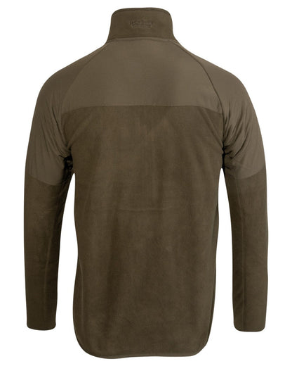 Dark Olive Coloured Jack Pyke Mens Bleasdale Half Zip Fleece Top on white background 