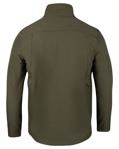 Green coloured Jack Pyke Mens Bleasdale Softshell Jacket on white background 