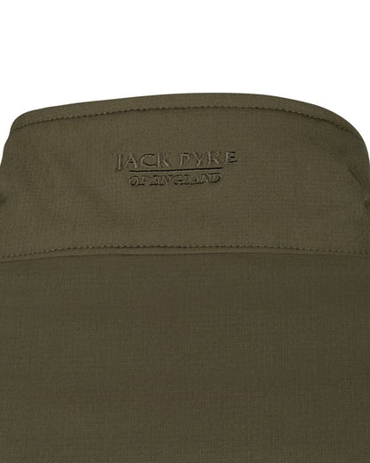 Green coloured Jack Pyke Mens Bleasdale Softshell Jacket on white background 