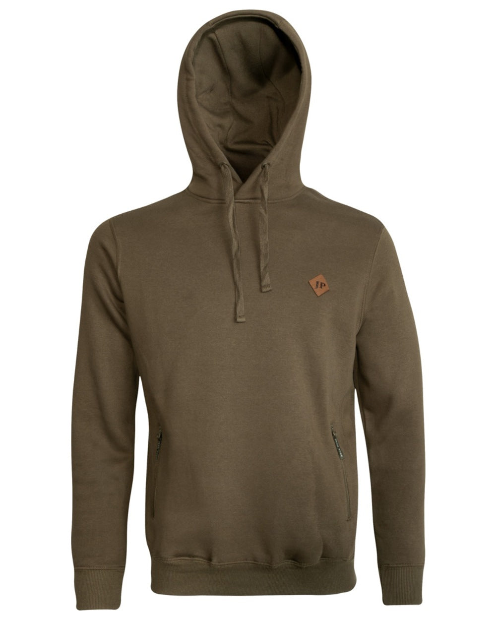Olive Coloured Jack Pyke Mens Dalesman Hoodie on white background 