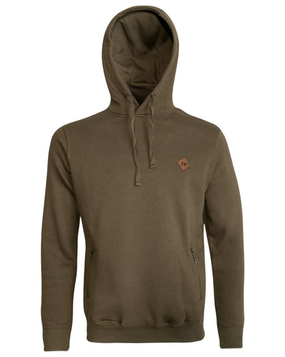 Olive Coloured Jack Pyke Mens Dalesman Hoodie on white background 