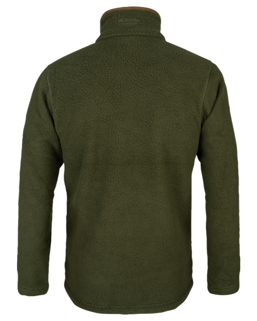 Olive Coloured Jack Pyke Mens Half Zip Sherpa Fleece Pullover on white background 