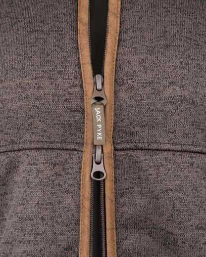 Brown Coloured Jack Pyke Mens Melange Fleece Gilet on white background 