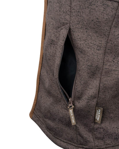 Brown Coloured Jack Pyke Mens Melange Fleece Gilet on white background 