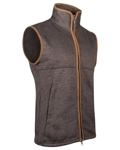 Brown Coloured Jack Pyke Mens Melange Fleece Gilet on white background 