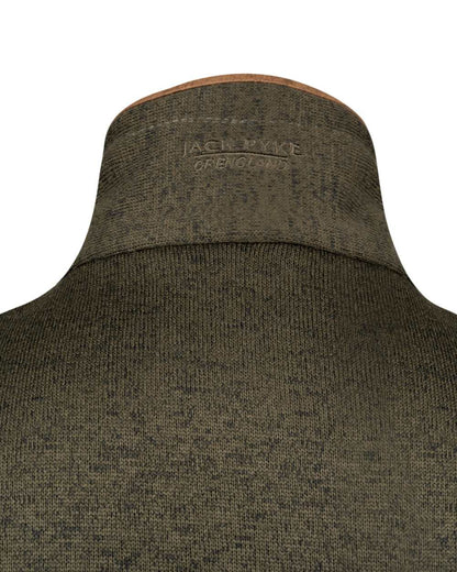 Dark Olive Coloured Jack Pyke Mens Melange Fleece Gilet on white background 