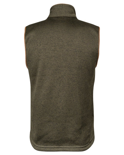Dark Olive Coloured Jack Pyke Mens Melange Fleece Gilet on white background 