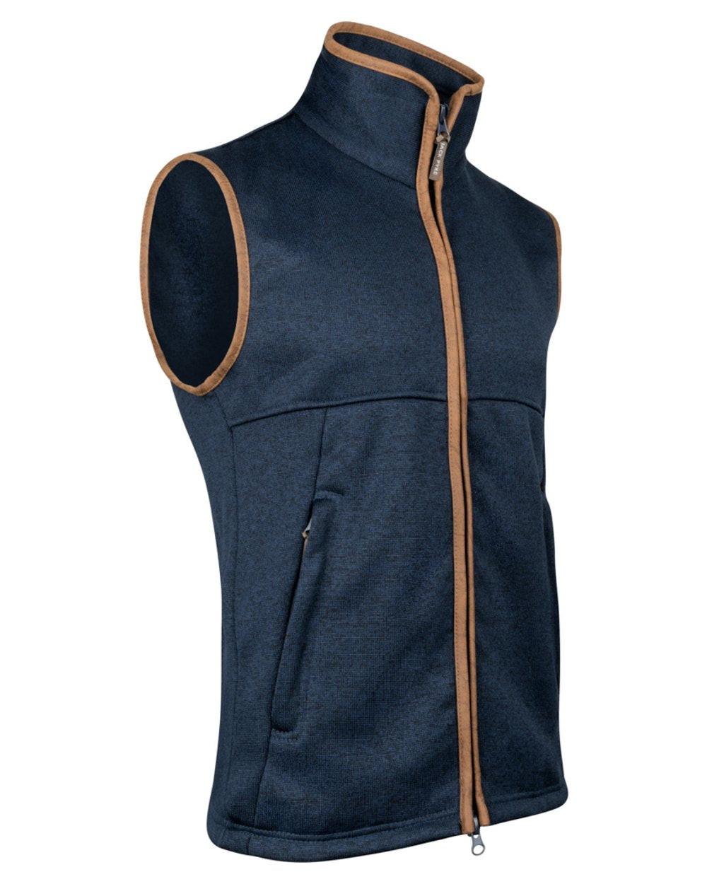 Navy Coloured Jack Pyke Mens Melange Fleece Gilet on white background 