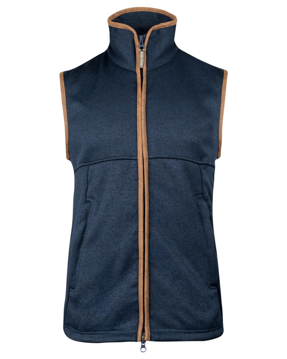 Navy Coloured Jack Pyke Mens Melange Fleece Gilet on white background 
