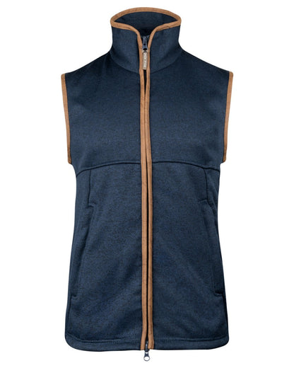 Navy Coloured Jack Pyke Mens Melange Fleece Gilet on white background 
